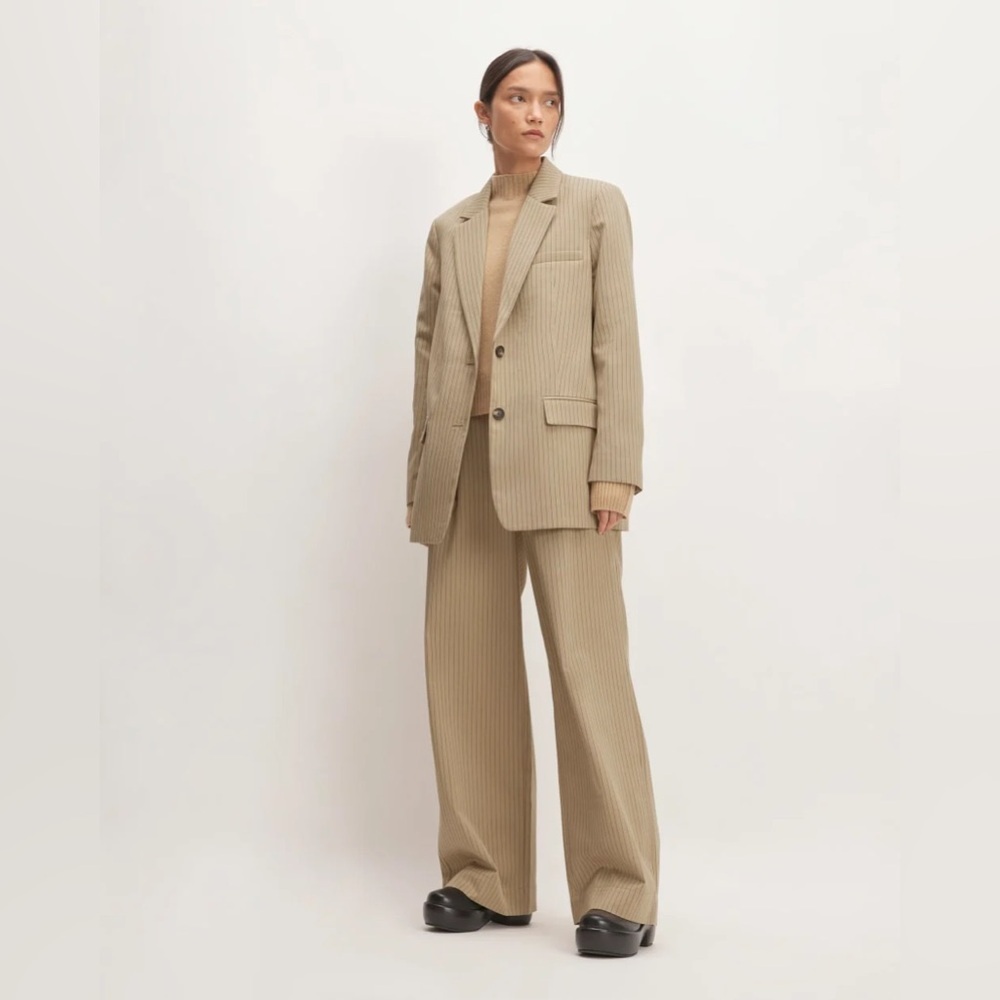 EVERLANE | oversized blazer and trouser set pinstripe | size 2